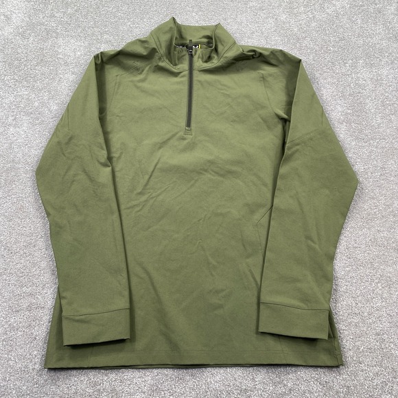 Under Armour 1/4 Zip Up Pullover Shirt Long Sleeves Men's Size M Olive Green - Picture 1 of 11